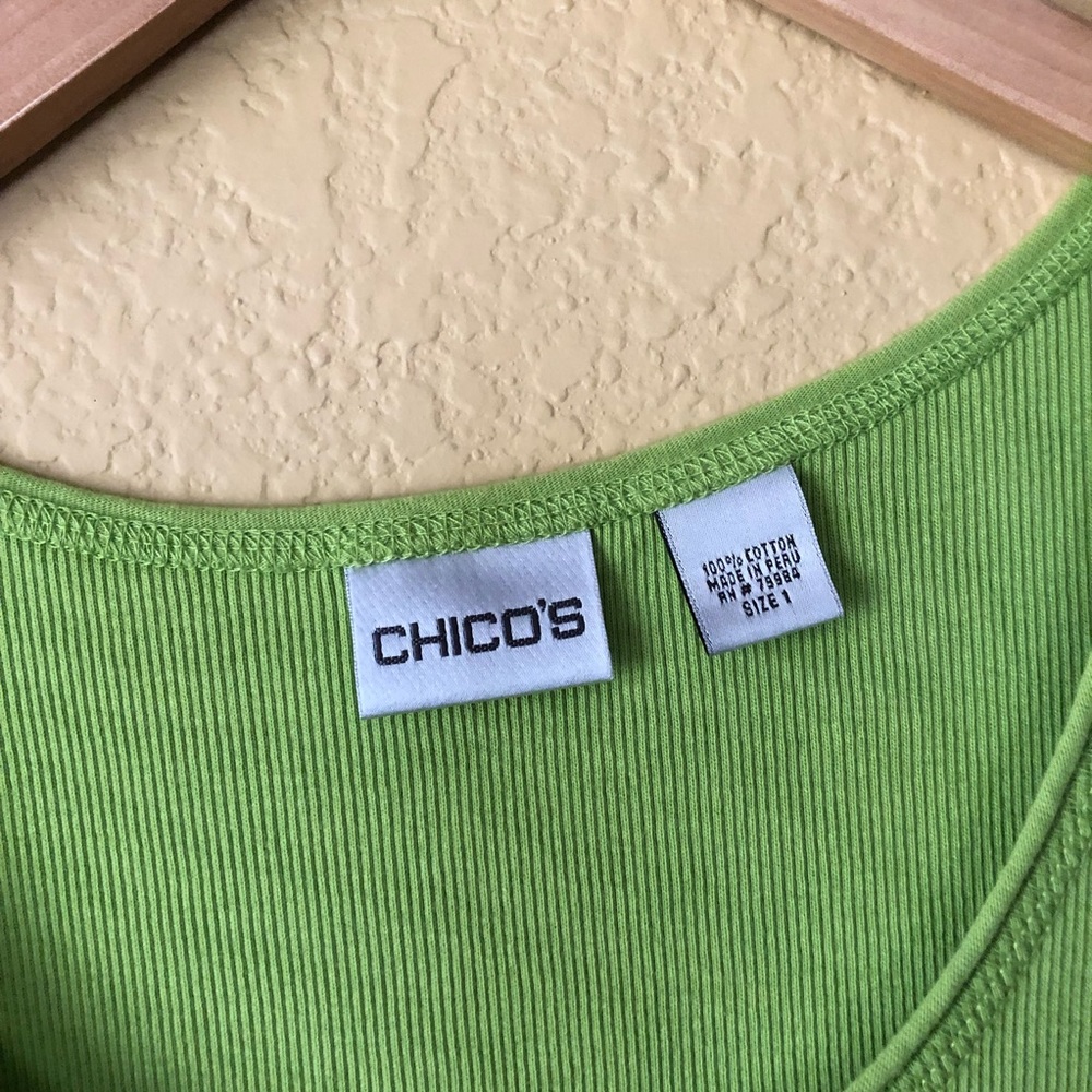 🍭Nice Green Ribbed Chico’s Tank! - Picture 3 of 4